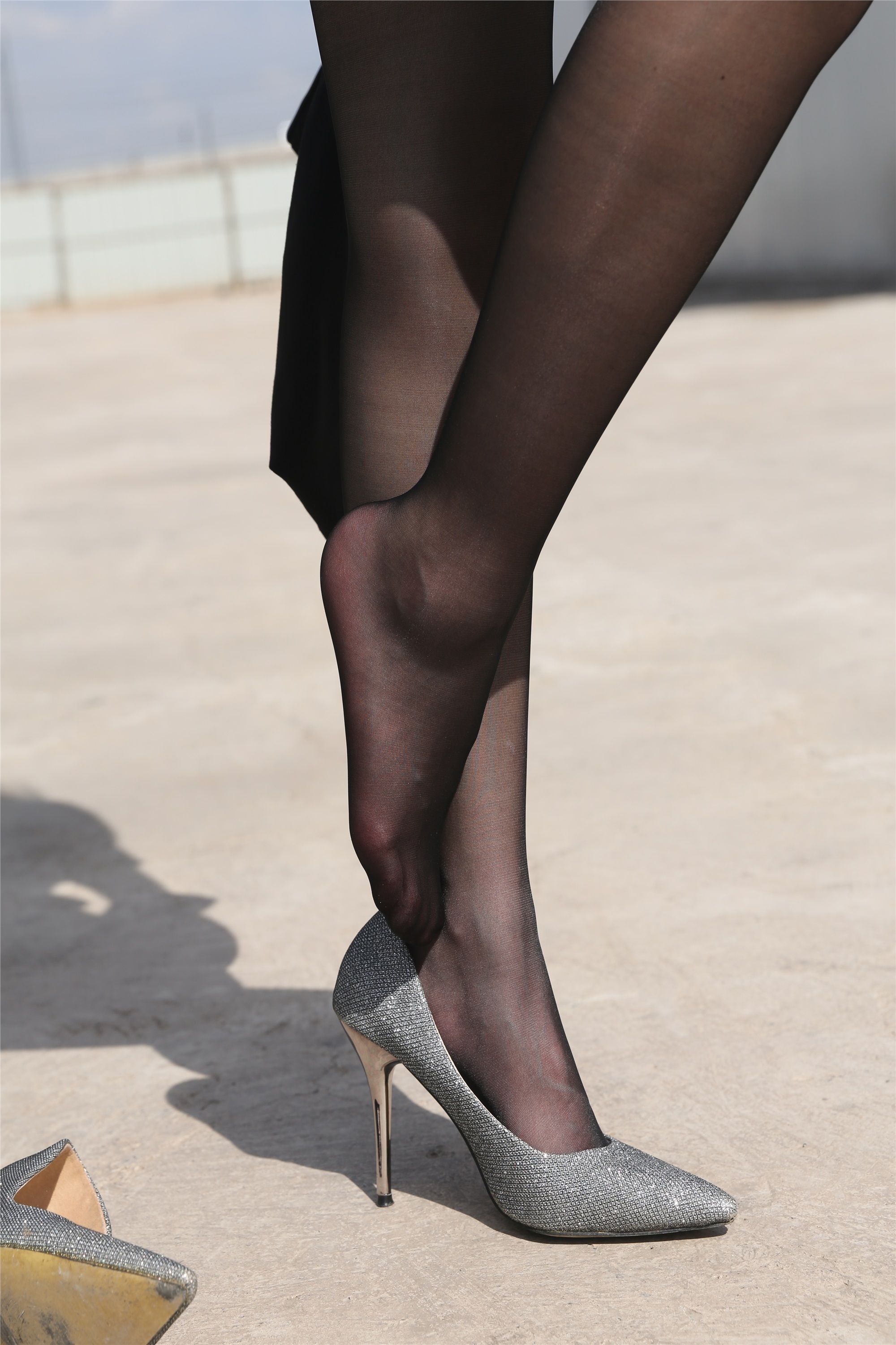 Nicole silk foot photo NO.003 factory -3 black silk tights